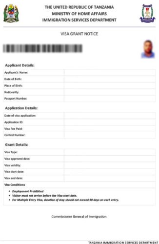Tanzania-Visa example